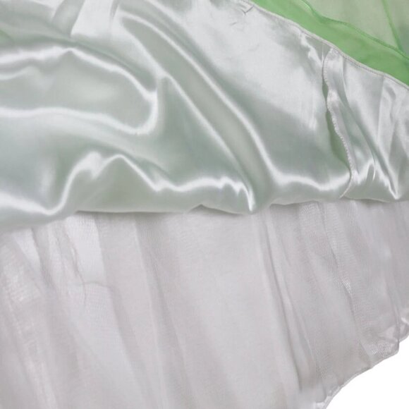 Vtg Dreamy Airbrush Landscape Print Gradient Mesh Overlay Ball Gown Prom Dress - Picture 9 of 9